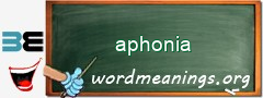 WordMeaning blackboard for aphonia